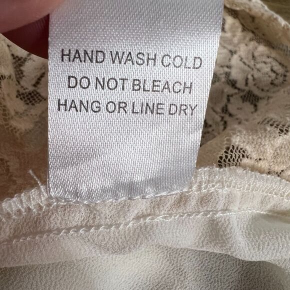 Nordstrom Chloe K Lace Sheer Tank Top Womens XS Ivory Blush Pink Camisole Shell - Picture 6 of 7